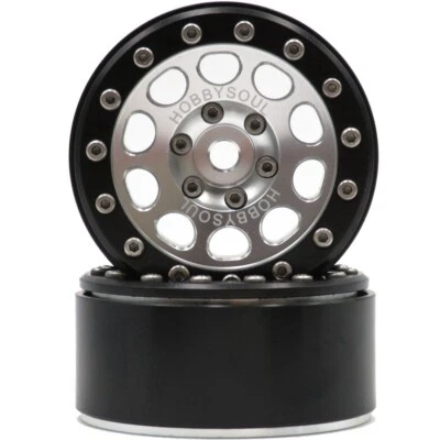 2x RC Aluminium 1.9'' Beadlock Wheels rims Fit 1/10 Rock Crawler Mud SCX10 TRX4 - Image 1 of 4