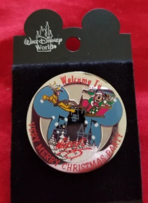 Disney WDW Mickey's Muy Feliz Fiesta de Navidad 2001 Plutón Santa Trineo Prendedor LE5000 Foto 1 de 4