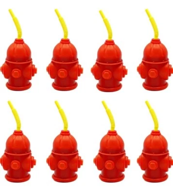 8个消防保湿杯带盖子和吸管12盎司 生日派对礼品 — 第 1/4 张图片