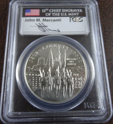 2002-W West Point Unc Silver Dollar PCGS MS 70 BU Mercanti Signed - Image 1 of 4