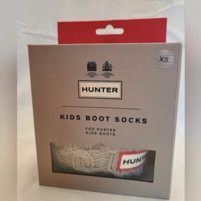 Meias de bota Hunter Kids novas na caixa, cinza, cabo de 6 pontos, tamanho XS - Imagem 1 de 4