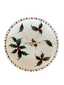 Vintage Lefton HOLLY CANDY CANNA Natale vassoio portabordi piatto 1950 - Foto 1 di 6