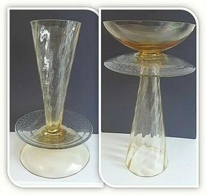 Rare Find Borek Sipek Ajeto Gemelli Czech Cìtrine Art Glass Vase Tazza - Signed - Picture 1 of 5