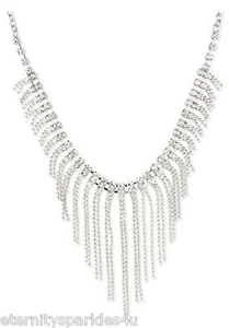 DEBENHAMS 'MOOD BY JON RICHARD' GRAZIOSA COLLANA A CASCATA CRISTALLO DIAMANTE NUOVA CON ETICHETTE - Foto 1 di 1