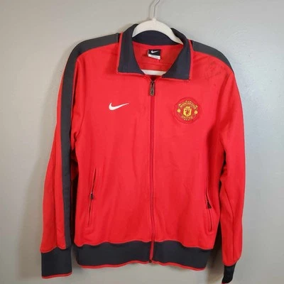 Nike Manchester United Jacket Mens Medium M Soccer Full Zip Warm-Up STAINS - Image 1 of 4