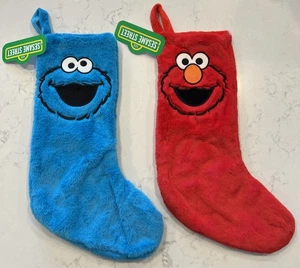 Medias de Navidad Calle Sésamo Elmo Cookie Monster Set 2 Nuevas - Imagen 1 de 10
