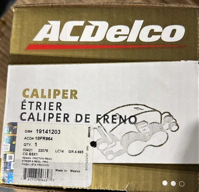 ACDelco 18FR964 Gold Front Disk Brake Caliper, Fits 90’ - 05’ GMC, Chevy, Buick - Image 1 of 4