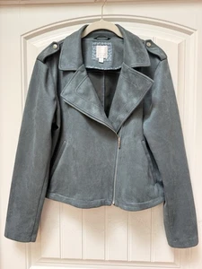 Damen LC Lauren Conrad Grün/Moos Blazer Kurzjacke Reißverschluss Größe L - Bild 1 von 14