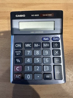 Casio MS-80ER Two Way Power Euro Conversion Calculator Working Good Condition - Image 1 of 2