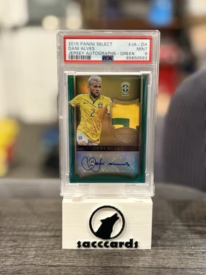 2015 Select Soccer Dani Alves Jersey Auto Green Prizm 1/3 Brazil PSA 9 Player Wo - Image 1 of 2