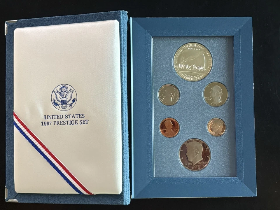 1987 US Mint Prestige Proof Set ~ w/ Silver Dollar ~ OGP  w/COA ~ Pristine - Image 1 of 4