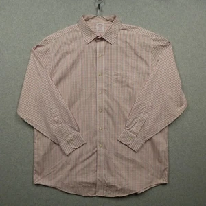Brooks Brothers Shirt Men 17.5 34 Madison Red Graph Plaid Supima Cotton Non Iron - Picture 1 of 9