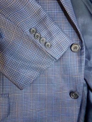 Blazer Hombre Abrigo Deportivo Chaqueta Peter Millar 48r Multi Azul Cuadros Lana Canadá Q#33 Foto 1 de 4