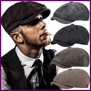 New Vintage Caps Man Hats Golf Driving Sun Flat Cabbie Cap Peaky Blinder for Men - Picture 1 of 37