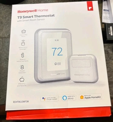 Honeywell Home T9 Smart Thermostat with Room Sensor - White (RCHT9610WFSW2003) - Image 1 of 2