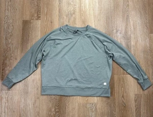 Vuori Sweater Womens Large Green Halo Crew Long Sleeve Pullover Gym Running Yoga - Picture 1 of 7