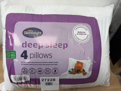 Silentnight Deep Sleep Pillow - White - Pack of 4 - Image 1 of 3