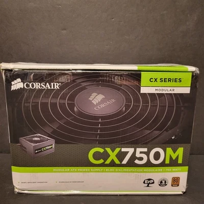 NIB Corsair CX750M 750W 80 Plus Modular Power Supply - Image 1 of 4
