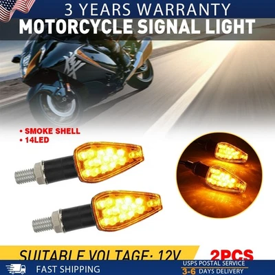 2x Luces intermitentes indicadoras de señales de giro para motocicleta ámbar humo para Suzuki XH Foto 1 de 4