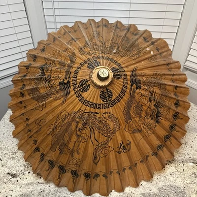 Paraguas de papel tradicional japonés Wagasa antiguo decoración arte leer Foto 1 de 4