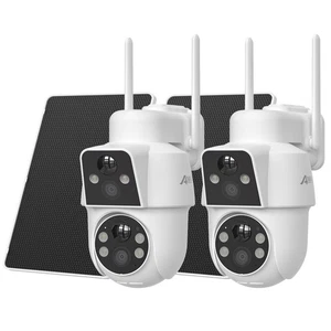 ANRAN 2PCS Doble Lente WiFi Cámara de Vigilancia 2 Objetivos Cámara Solar Exterior - Imagen 1 de 19