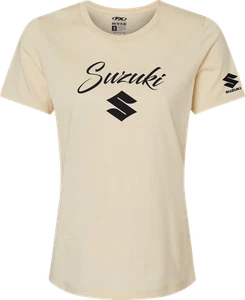 FACTORY EFFEX 27-87446 Women's Suzuki Script T-Shirt - Heather Cream - XL - Picture 1 of 2