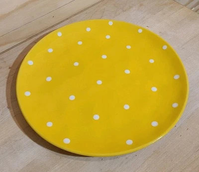 Plato de cena Maxwell & Williams amarillo espolvoreado lunares blancos repuesto usado en excelente estado Foto 1 de 4