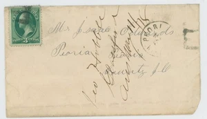 CUBIERTA DE FERROCARRIL MR FANCY CANCEL 3CG TOALLA PEORIS & WAR RR 656-C-1 RAREZA VI ESCASA - Imagen 1 de 4