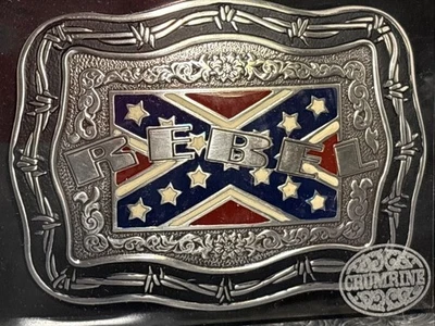 Hebilla de cinturón vintage Crumrine Rebel 4 1/4" ancho 3 1/4" alto - ¡Nuevo en caja! Foto 1 de 4