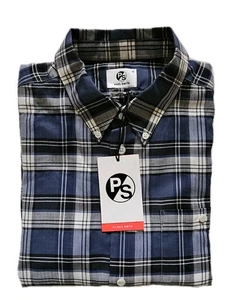 PAUL SMITH Oxford Shirt Men M Tailored Fit Blue And White Check Cotton Plaid - Picture 1 of 11