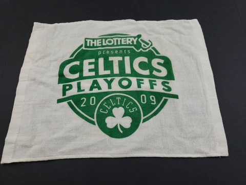 Boston Celtics Rally Towel 2009 Playoffs Massachusetts Lottery Stadium Giveaway Cover