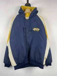 Vintage 90s Swingster West Virginia Mountaineers Navy Hooded Jacket Size XL - Picture 1 of 7