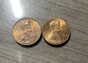 2 Lincoln Cent Error Coins Grease Strikes "LOOK" - Picture 1 of 2