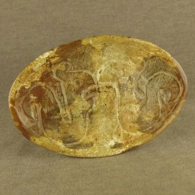 Cepillo de jade antiguo chino patrón tótem animal tallado dinastía Han lamer Foto 1 de 4