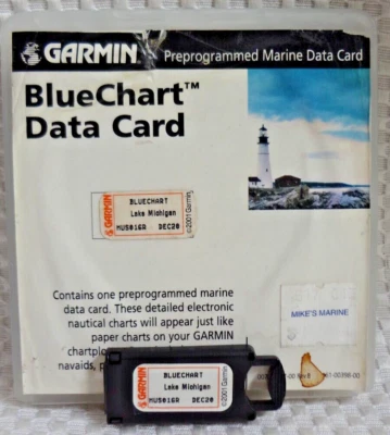 Garmin BlueChart MUS016R Lake Michigan Data Card Marine Map Chart Chip - Image 1 of 4