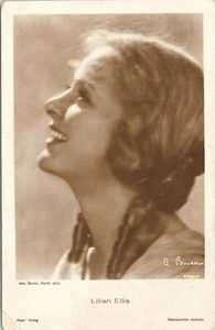 1930s Lilian Ellis ~ Danish Actress Vintage Real Photo RPPC Postcard  - Picture 1 of 2