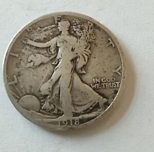 1918 S walking liberty half dollar
