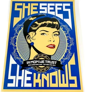 Poster Wall Art IN MOM WE TRUST SHE SEES SHE KNOWS Stunning Color NEW 18x24” - Picture 1 of 4