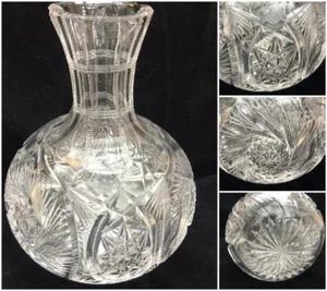 Decanter Antique American Brilliant Period ABP Cut Glass Water Carafe Elaborate - Picture 1 of 11