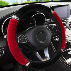 Accesorios interiores universales de felpa estrás para volante de automóvil de 37-38 cm - Imagen 1 de 10