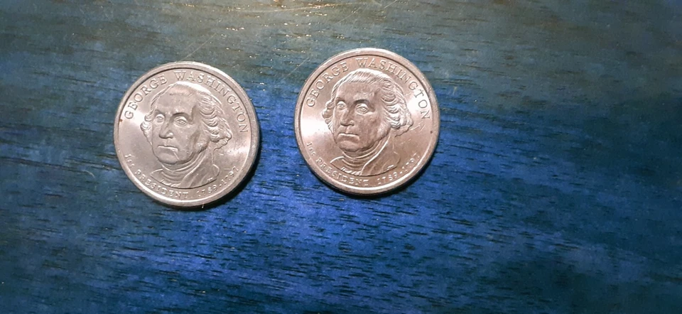 2 Rare Presidential Dollar Coin 1st President George Washington 1789-1797  - Image 1 of 2