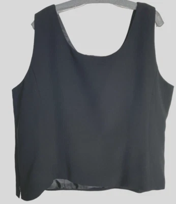 Top Kasper Mujer Negro Elegante Sin Mangas Forrado Crepé Cremallera Lateral Talla 24W Foto 1 de 4