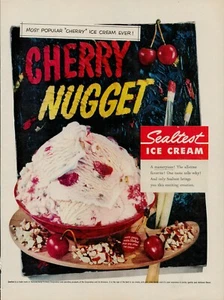 1957 Sealtest Ice Cream Cherry Nugget Masterpiece All-Time Fav Vintage Print Ad - Picture 1 of 8