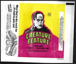 ENVOLTURA de colección 1980 Topps Creature Feature "TV Show" con versiones adicionales - Imagen 1 de 1