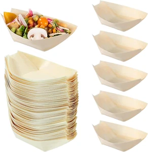 100 Stück Schiffchen Snackschalen, Einweg Bambus Schalen Für Fingerfood, Snacks - Bild 1 von 12