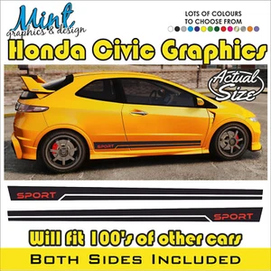 Calcomanías de vinilo deportivas laterales para Honda Civic tipo R pegatinas gráficos NO P&P 009 - Imagen 1 de 4
