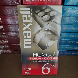 10 Pack Maxell HGX-Gold T-120 6 Hour VHS Tapes Premium Brand New Sealed - Picture 1 of 2