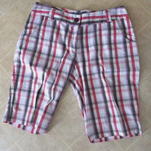 LIJA Bermuda Golf Shorts 8 Black Red White Lightweight Breathable Pockets Womens - Picture 1 of 3