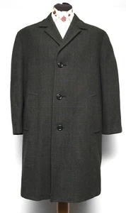 VINTAGE BURTON CROMBIE SUBTLE CHECK 3/4 COAT 44" SHORT 1960'S - Picture 1 of 12