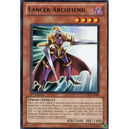 x3 Lancer Archfiend - STBL-EN009 - Rare - 1st Edition - Image 1 of 1